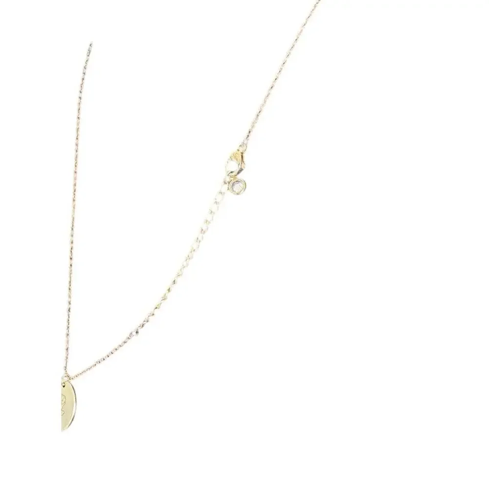 Gold Rose Coin Pendant Necklace Dainty Minimalist Floral Disc Charm 18 Inch